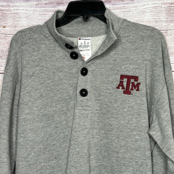 Champion Men's Gray Texas A&M Long Sleeve Pullover Sweatshirt Size Small New - Picture 5 of 13